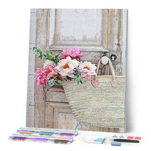 Afbeelding in Gallery-weergave laden, Diamond Painting - Tas en bloemen Diamond Painting Bloemen, bloemen