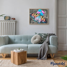 Afbeelding in Gallery-weergave laden, Diamond Painting - Vlinder die stuifmeel verzamelt dieren, vlinders, Diamond Painting Dieren