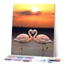Afbeelding in Gallery-weergave laden, Diamond Painting - Verliefde flamingo's dieren, Diamond Painting Dieren, flamingo's