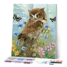 Afbeelding in Gallery-weergave laden, Diamond Painting - Uil en vlinders dieren, vlinders, Diamond Painting Dieren, uilen
