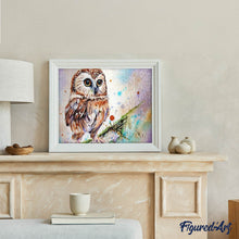 Afbeelding in Gallery-weergave laden, Diamond Painting - Uil ontwerp dieren, Diamond Painting Dieren, uilen