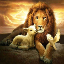 Afbeelding in Gallery-weergave laden, Diamond Painting - Leeuw, schaap en vogel dieren, vogels, Diamond Painting Dieren, leeuwen