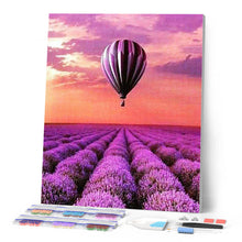 Afbeelding in Gallery-weergave laden, Diamond Painting - Luchtballon over de velden Diamond Painting Landschappen, landschappen