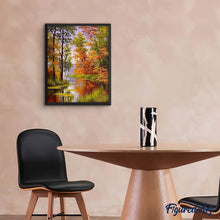 Afbeelding in Gallery-weergave laden, Diamond Painting - Meer in de herfst 40x50cm reeds ingelijst