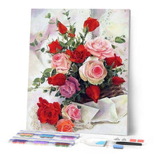 Afbeelding in Gallery-weergave laden, Diamond Painting - Rozen mooie bloemen 40x50cm reeds ingelijst