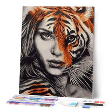 Afbeelding in Gallery-weergave laden, Diamond Painting - Vrouwelijke tijger dieren, Diamond Painting Dieren, tijgers