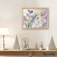 Afbeelding in Gallery-weergave laden, Diamond Painting - Wit konijn in de sneeuw dieren, Diamond Painting Dieren, konijnen, winter