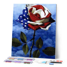 Afbeelding in Gallery-weergave laden, Diamond Painting - Roze Amerikaanse vlag Diamond Painting Bloemen, bloemen