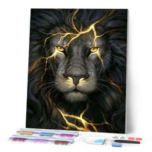 Afbeelding in Gallery-weergave laden, Diamond Painting - Zwarte Leeuw dieren, Diamond Painting Dieren, leeuwen
