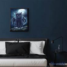 Afbeelding in Gallery-weergave laden, Diamond Painting - Zwarte kat engel dieren, katten, Diamond Painting Dieren