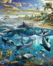 Afbeelding in Gallery-weergave laden, Diamond Painting - Vissen en dolfijnen dieren, Diamond Painting Dieren, dolfijnen, vissen