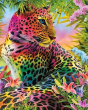 Afbeelding in Gallery-weergave laden, Diamond Painting - Kleurrijk Luipaard dieren, Diamond Painting Dieren, luipaarden