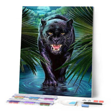 Afbeelding in Gallery-weergave laden, Diamond Painting - Dreigende Black Panther dieren, Diamond Painting Dieren, panters