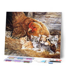 Afbeelding in Gallery-weergave laden, Diamond Painting - Kittens en Hen dieren, katten, Diamond Painting Dieren