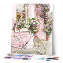 Afbeelding in Gallery-weergave laden, Diamond Painting - Roze Fiets steden, Diamond Painting Steden