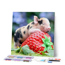 Afbeelding in Gallery-weergave laden, Diamond Painting - Babyvarken en Aardbei dieren, Diamond Painting Dieren