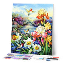 Afbeelding in Gallery-weergave laden, Diamond Painting - Kolibrie in de buurt van de rivier dieren, Diamond Painting Dieren, Diamond Painting Bloemen, bloemen