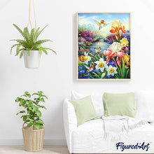 Afbeelding in Gallery-weergave laden, Diamond Painting - Kolibrie in de buurt van de rivier dieren, Diamond Painting Dieren, Diamond Painting Bloemen, bloemen