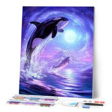 Afbeelding in Gallery-weergave laden, Diamond Painting - Springende orca dieren, Diamond Painting Dieren