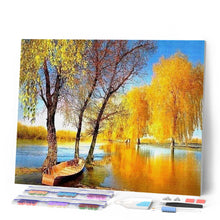 Afbeelding in Gallery-weergave laden, Diamond Painting - Boot op een vijver Diamond Painting Landschappen, landschappen