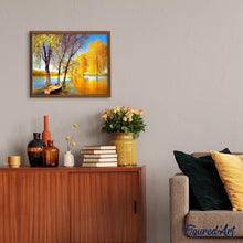 Afbeelding in Gallery-weergave laden, Diamond Painting - Boot op een vijver Diamond Painting Landschappen, landschappen