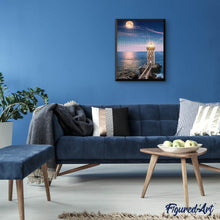 Afbeelding in Gallery-weergave laden, Diamond Painting - Vuurtoren Nacht Diamond Painting Landschappen, landschappen