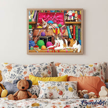 Afbeelding in Gallery-weergave laden, Diamond Painting - Katten aan het spelen dieren, katten, Diamond Painting Dieren