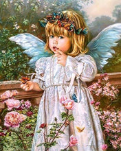 Afbeelding in Gallery-weergave laden, Diamond Painting - Engel in de tuin Diamond Painting Romantiek, romantiek