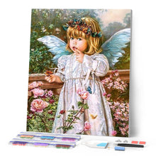 Afbeelding in Gallery-weergave laden, Diamond Painting - Engel in de tuin Diamond Painting Romantiek, romantiek