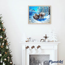 Afbeelding in Gallery-weergave laden, Diamond Painting - Slee in de sneeuw dieren, Diamond Painting Dieren, winter
