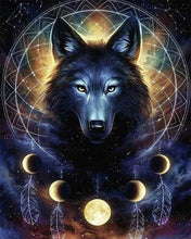 Afbeelding in Gallery-weergave laden, Diamond Painting - Donkere Wolf dieren, Diamond Painting Dieren