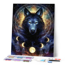Afbeelding in Gallery-weergave laden, Diamond Painting - Donkere Wolf dieren, Diamond Painting Dieren