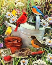 Afbeelding in Gallery-weergave laden, Diamond Painting - Vogels in de tuin dieren, vogels, Diamond Painting Dieren, Diamond Painting Bloemen, bloemen
