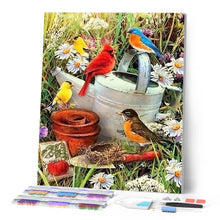 Afbeelding in Gallery-weergave laden, Diamond Painting - Vogels in de tuin dieren, vogels, Diamond Painting Dieren, Diamond Painting Bloemen, bloemen