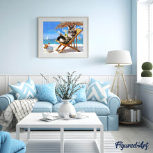 Afbeelding in Gallery-weergave laden, Diamond Painting - Kat ontspannende zomertijd dieren, katten, Diamond Painting Dieren