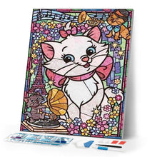 Afbeelding in Gallery-weergave laden, Diamond Painting - Het gebrandschilderd glas van Aristokatten dieren, Diamond Painting Dieren