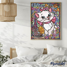Afbeelding in Gallery-weergave laden, Diamond Painting - Het gebrandschilderd glas van Aristokatten dieren, Diamond Painting Dieren