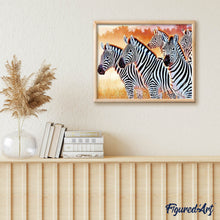 Afbeelding in Gallery-weergave laden, Diamond Painting - Zebra Familie dieren, Diamond Painting Dieren, zebra's