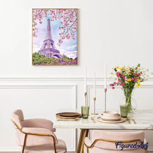 Afbeelding in Gallery-weergave laden, Diamond Painting - Eiffeltoren in de lente steden, Diamond Painting Steden, Diamond Painting Romantiek, romantiek