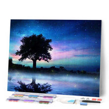 Afbeelding in Gallery-weergave laden, Diamond Painting - Boom in de nacht Diamond Painting Landschappen, landschappen, bomen