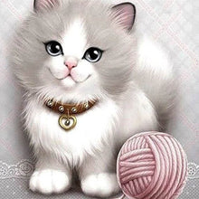 Afbeelding in Gallery-weergave laden, Diamond Painting - Kitten en bol wol dieren, katten, Diamond Painting Dieren