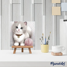 Afbeelding in Gallery-weergave laden, Diamond Painting - Kitten en bol wol dieren, katten, Diamond Painting Dieren