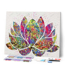 Afbeelding in Gallery-weergave laden, Diamond Painting - Kleurrijke lotus Diamond Painting Bloemen, bloemen