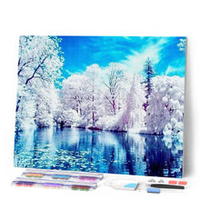 Afbeelding in Gallery-weergave laden, Diamond Painting - Meer in de winter Diamond Painting Landschappen, landschappen, winter