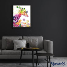 Afbeelding in Gallery-weergave laden, Diamond Painting - Kleurrijke Giraf dieren, Diamond Painting Dieren, giraffen