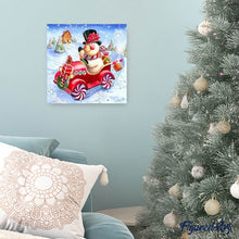 Afbeelding in Gallery-weergave laden, Diamond Painting - Sneeuwpop in zijn auto Diamond Painting Andere, ander, winter