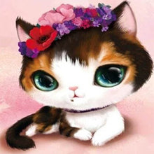 Afbeelding in Gallery-weergave laden, Diamond Painting - Kat met groene ogen dieren, katten, Diamond Painting Dieren