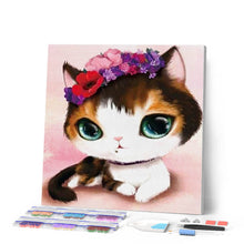 Afbeelding in Gallery-weergave laden, Diamond Painting - Kat met groene ogen dieren, katten, Diamond Painting Dieren