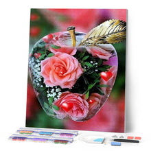Afbeelding in Gallery-weergave laden, Diamond Painting - Appel en Roos Diamond Painting Bloemen, bloemen