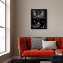 Afbeelding in Gallery-weergave laden, Diamond Painting - Kat met paarse ogen dieren, katten, Diamond Painting Dieren